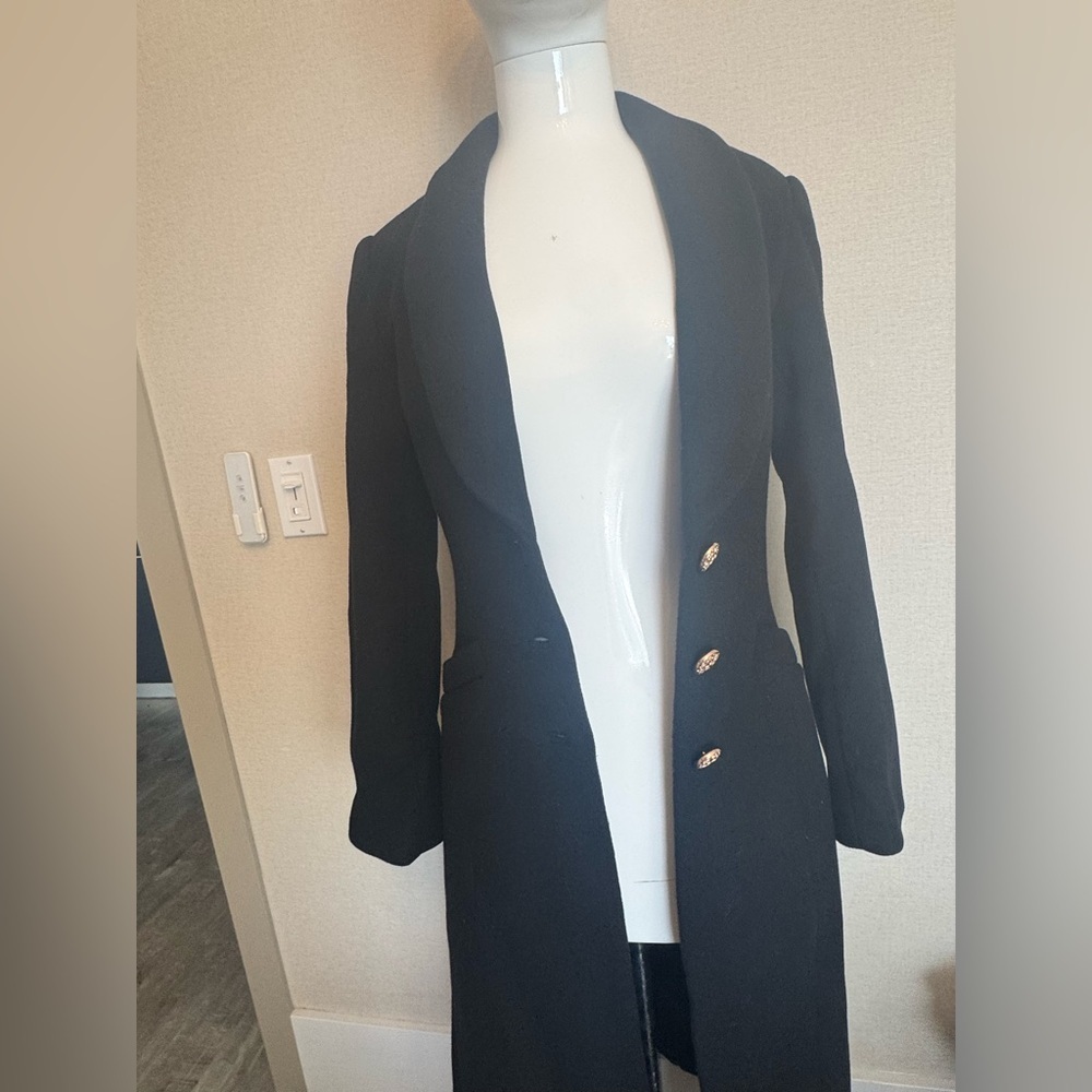 Reformation Eden Nipped Waist Coat Black - Size XS - Picture 11 of 13